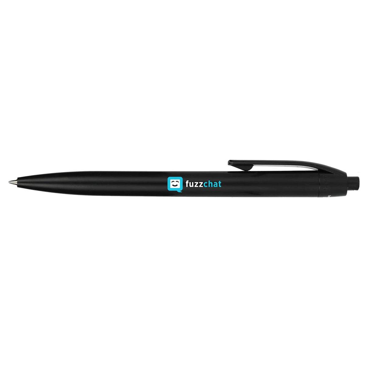 Recycled Plastic Gel Pen with Blue Ink - Black - Front