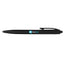 Recycled Plastic Gel Pen with Blue Ink Full Color - Black - Front
