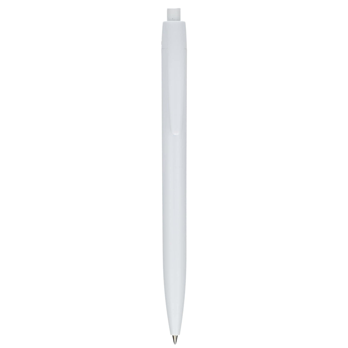 Recycled Plastic Gel Pen with Blue Ink Full Color - White - Front 2