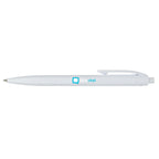 Recycled Plastic Gel Pen with Blue Ink Full Color - White - Front