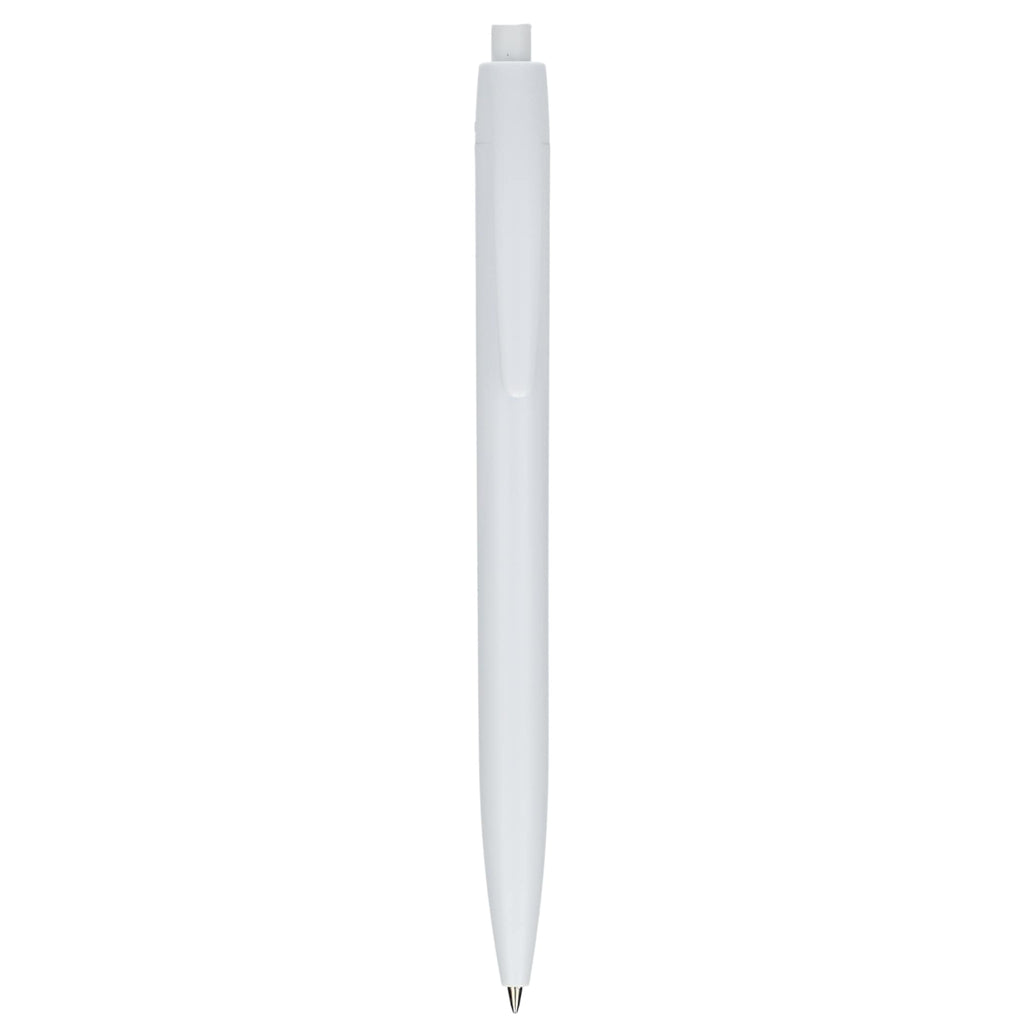 Recycled Plastic Gel Pen with Blue Ink - White - Front 2