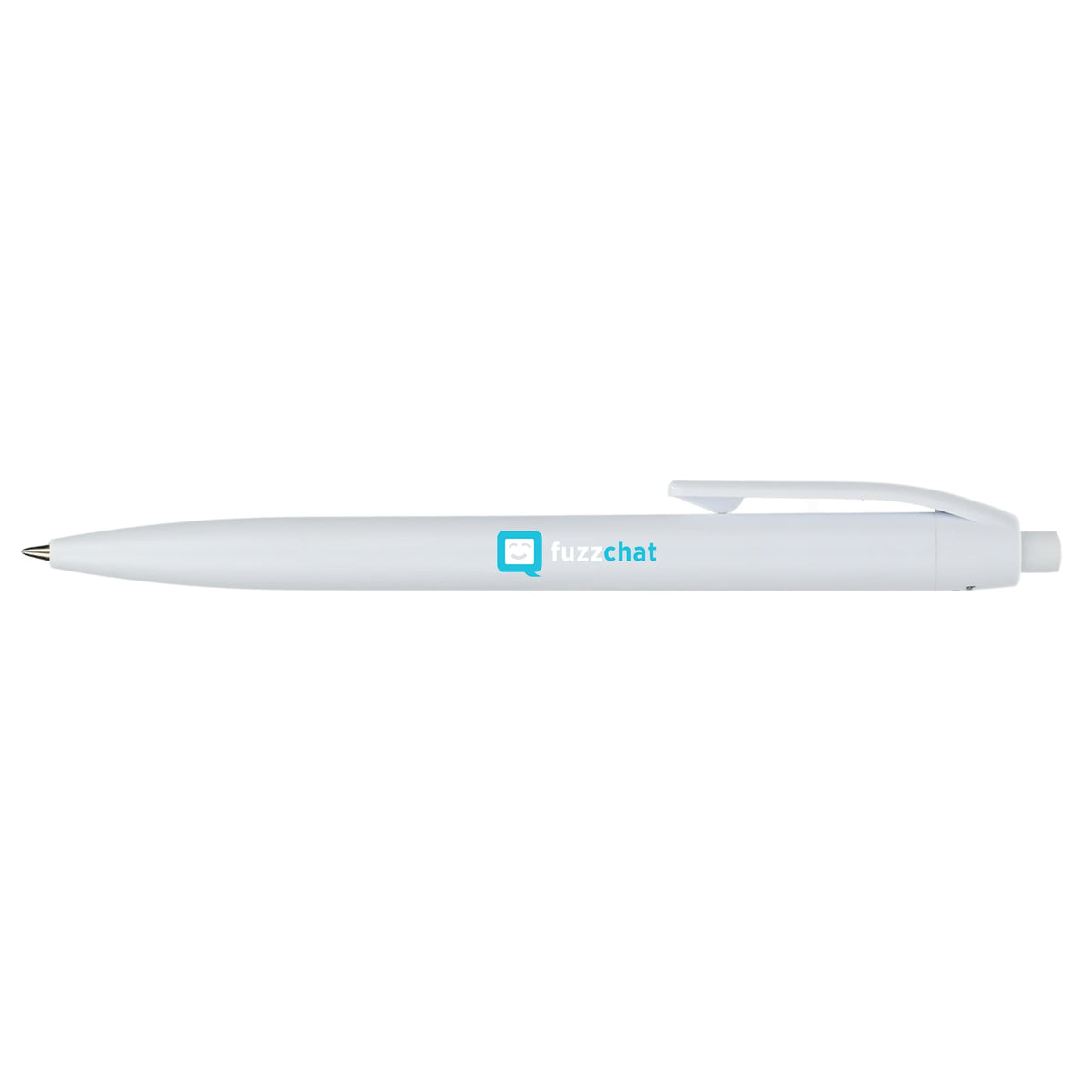 Recycled Plastic Gel Pen with Blue Ink - White - Front