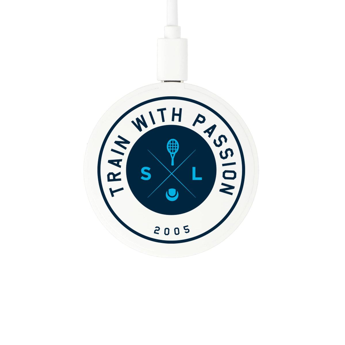 Recycled Plastic Magnetic Wireless Charging Pad - White - Front