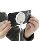 Recycled Plastic Magnetic Wireless Charging Pad - White - Right Angle 3