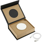 Recycled Plastic Magnetic Wireless Charging Pad - White - Right Angle 5
