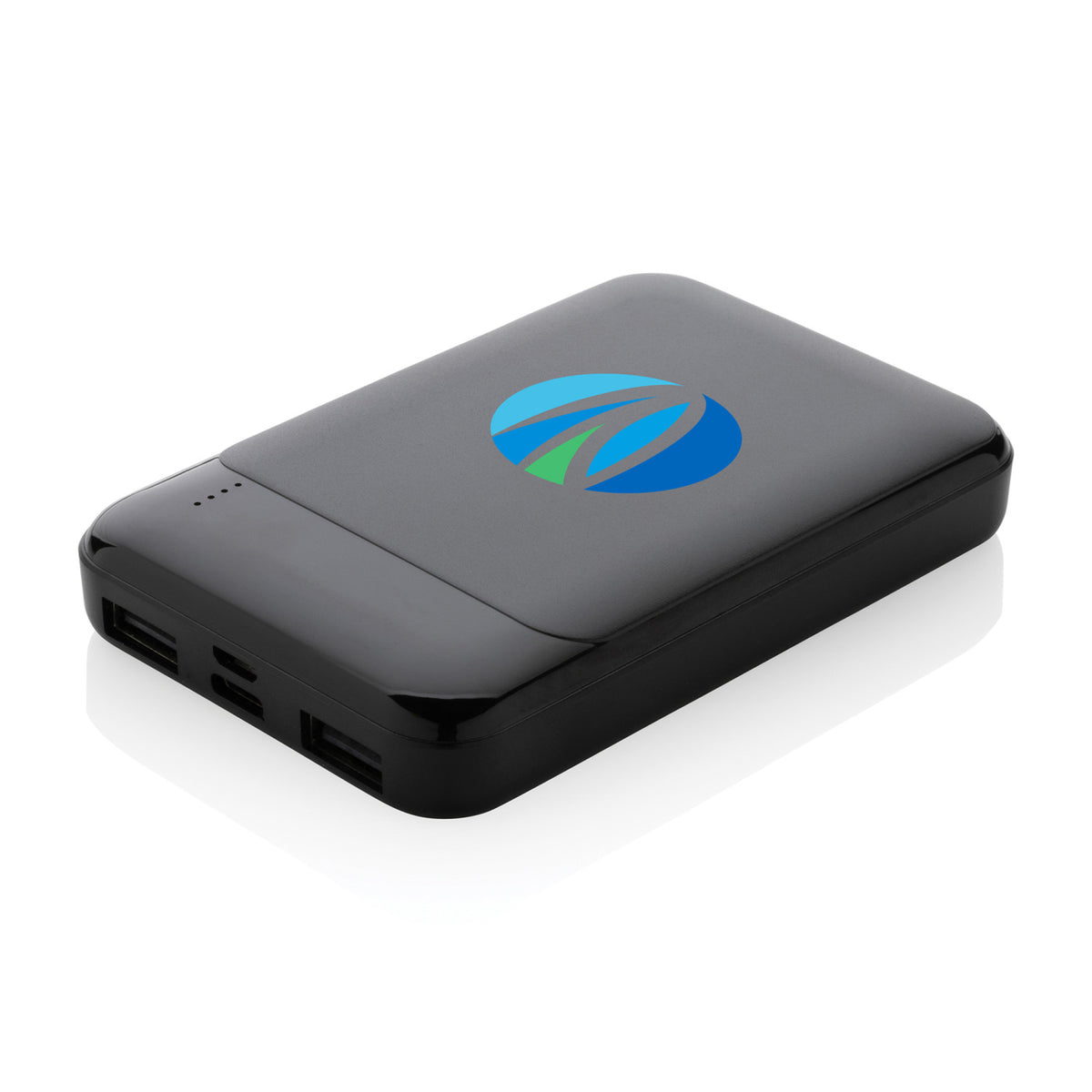 Recycled Plastic Power Bank, 5,000 mAh Full Color - Black - View 2