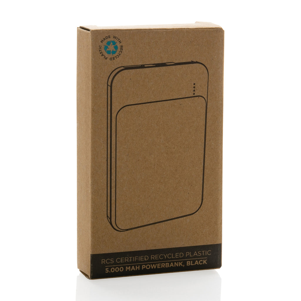 Recycled Plastic Power Bank, 5,000 mAh Full Color - Black - View 6