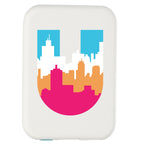 Recycled Plastic Wireless Power Bank, 3,000 mAh Full Color - White - Front