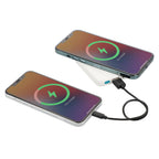 Recycled Plastic Wireless Power Bank, 3,000 mAh Full Color - White - Right Angle 3