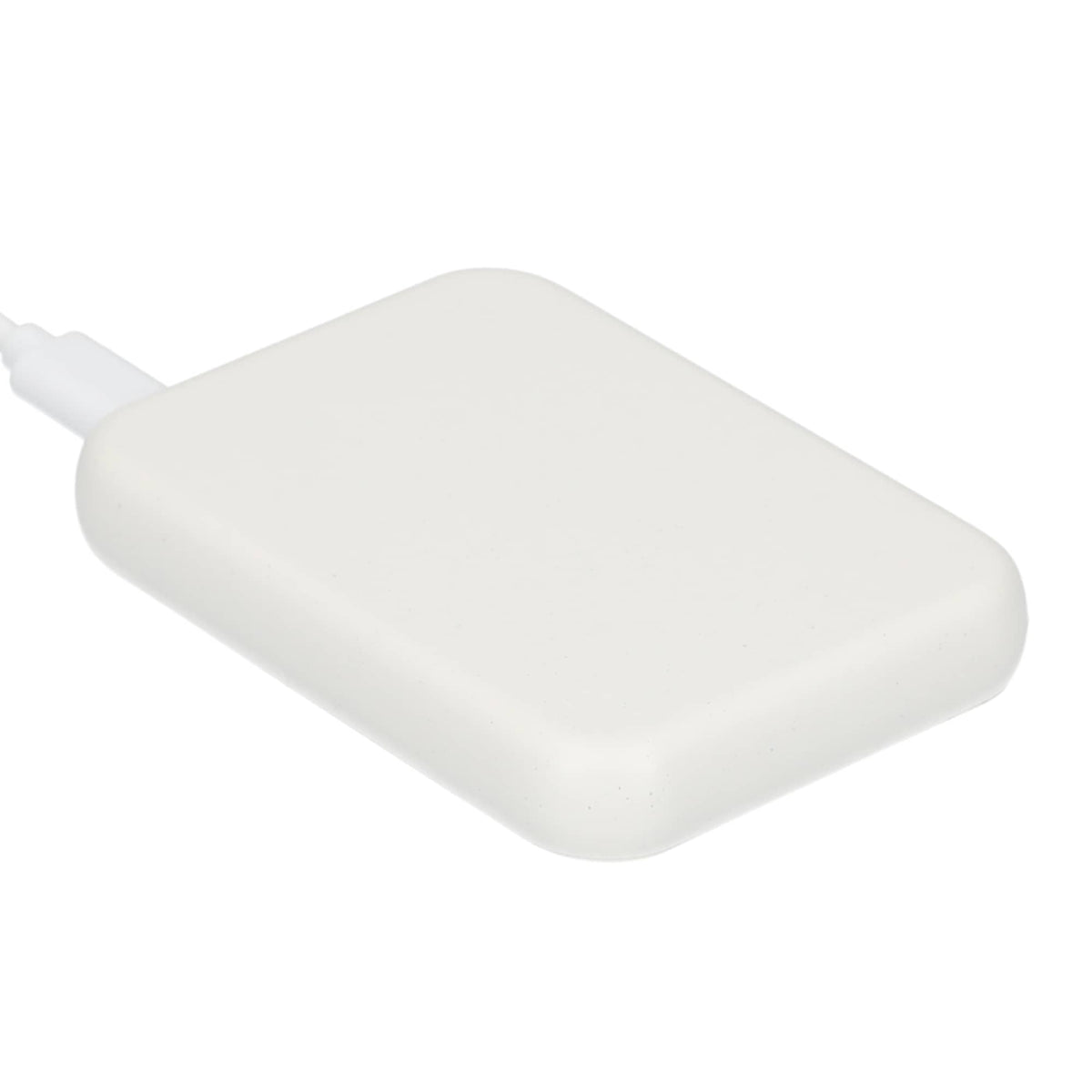 Recycled Plastic Wireless Power Bank, 3,000 mAh Full Color - White - Right Angle 4