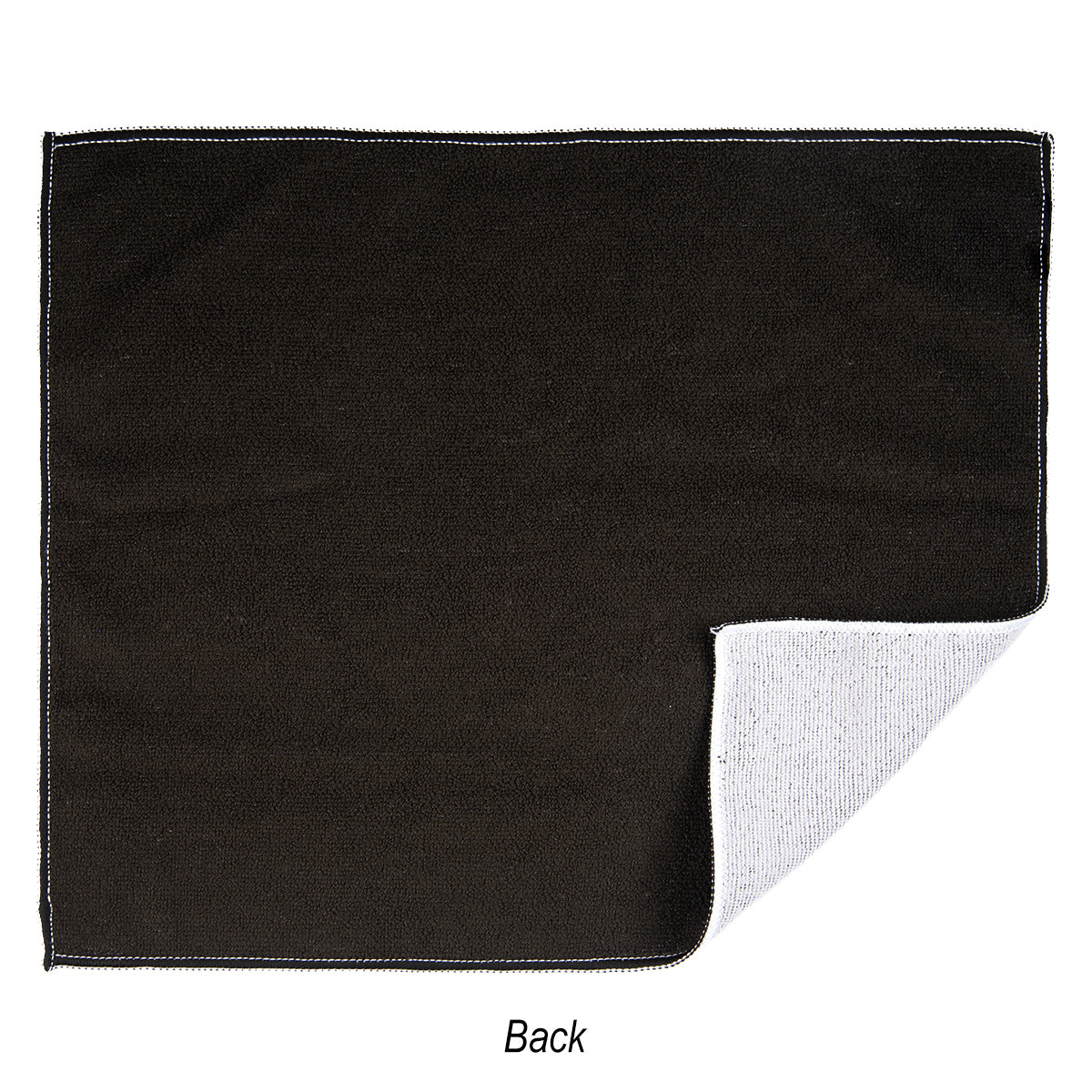 Recycled Polyester Rally Towel, 15 x 18 Inches - Black - Back