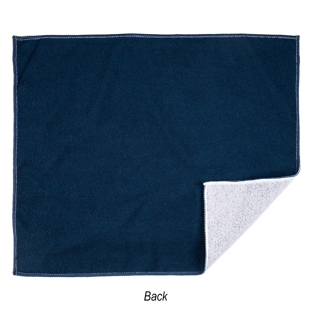 Recycled Polyester Rally Towel, 15 x 18 Inches - Navy - Back
