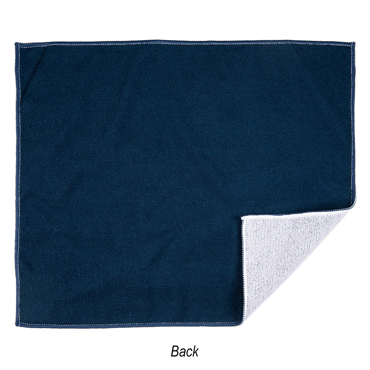 Recycled Polyester Rally Towel, 15 x 18 Inches - Navy - Back