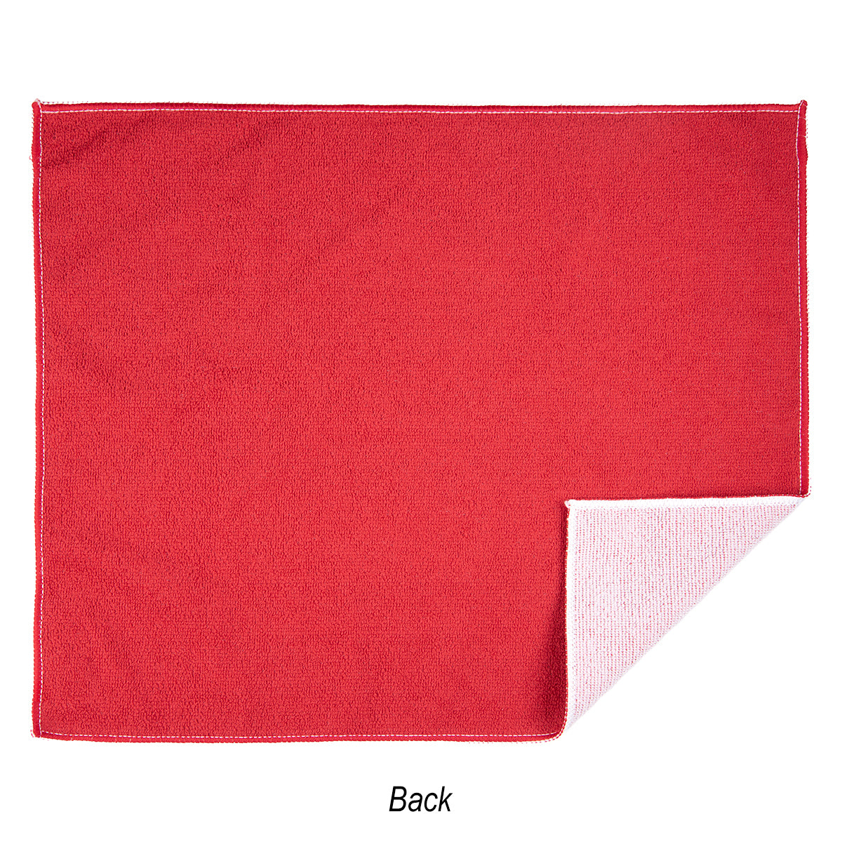 Recycled Polyester Rally Towel, 15 x 18 Inches - Red - Back