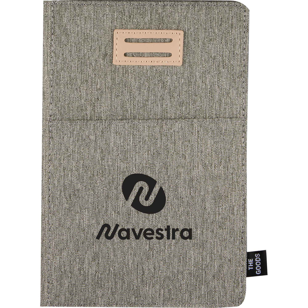 Recycled Refillable Journal with Phone Pocket, 5.5 x 8.5 Inches - Gray - Front