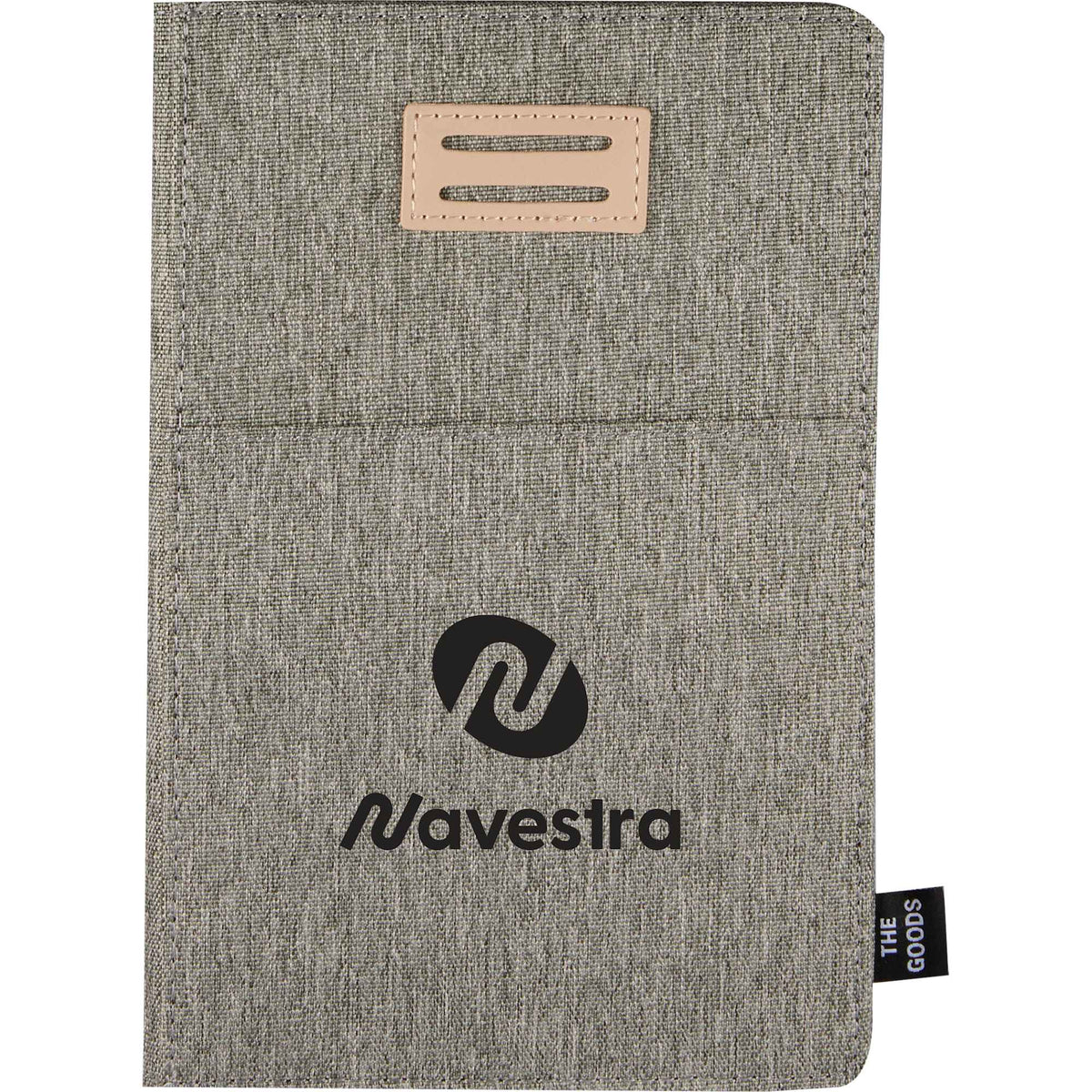 Recycled Refillable Journal with Phone Pocket, 5.5 x 8.5 Inches - Gray - Front