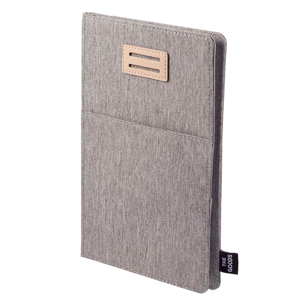 Recycled Refillable Journal with Phone Pocket, 5.5 x 8.5 Inches - Gray - Left Angle