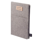 Recycled Refillable Journal with Phone Pocket, 5.5 x 8.5 Inches - Gray - Left Angle