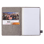 Recycled Refillable Journal with Phone Pocket, 5.5 x 8.5 Inches - Gray - Open