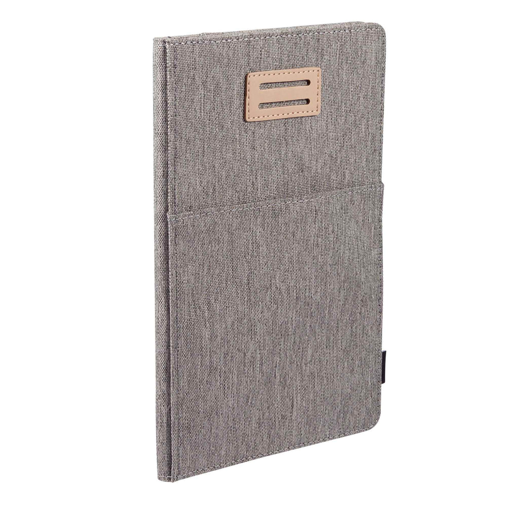 Recycled Refillable Journal with Phone Pocket, 5.5 x 8.5 Inches - Gray - Right Angle