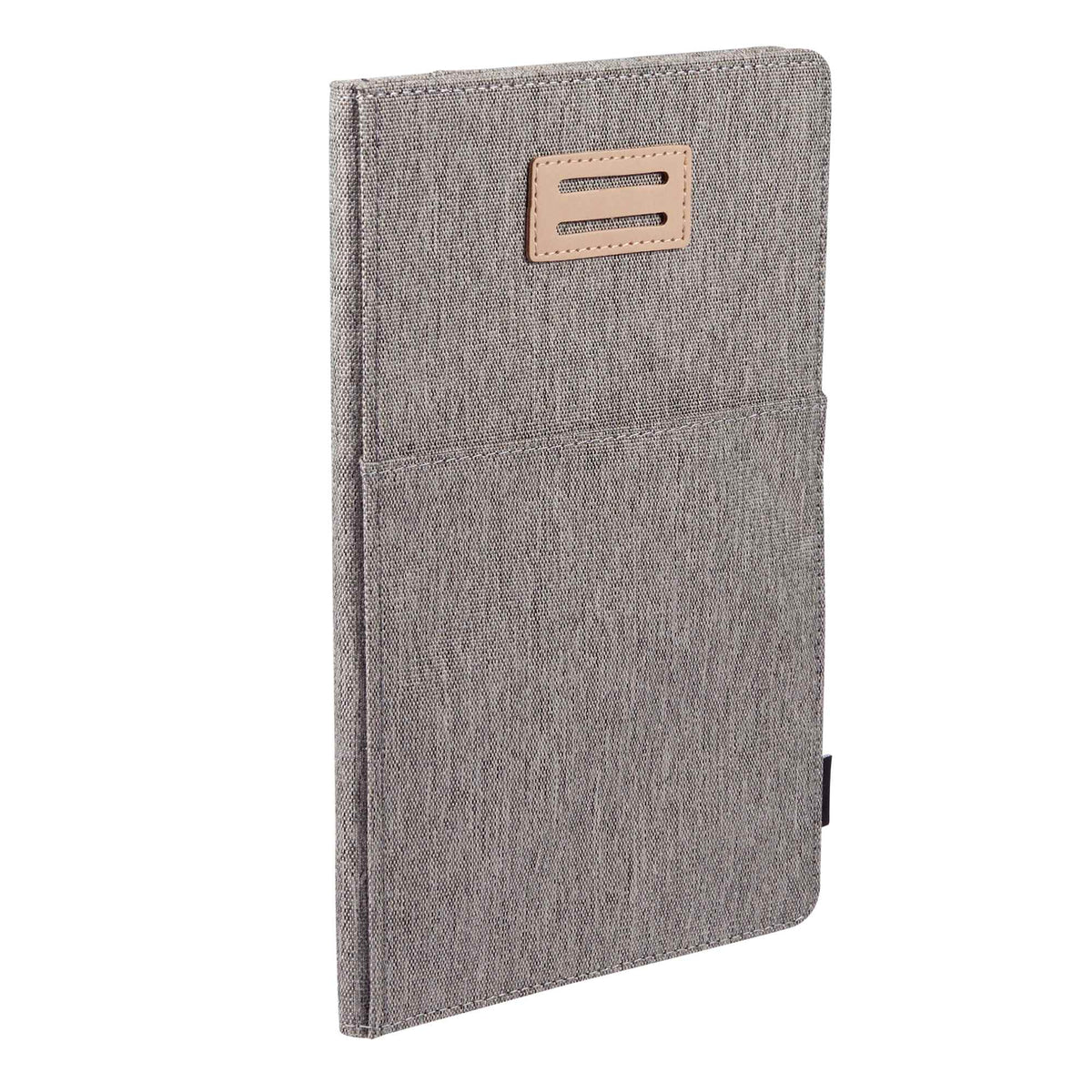 Recycled Refillable Journal with Phone Pocket, 5.5 x 8.5 Inches - Gray - Right Angle