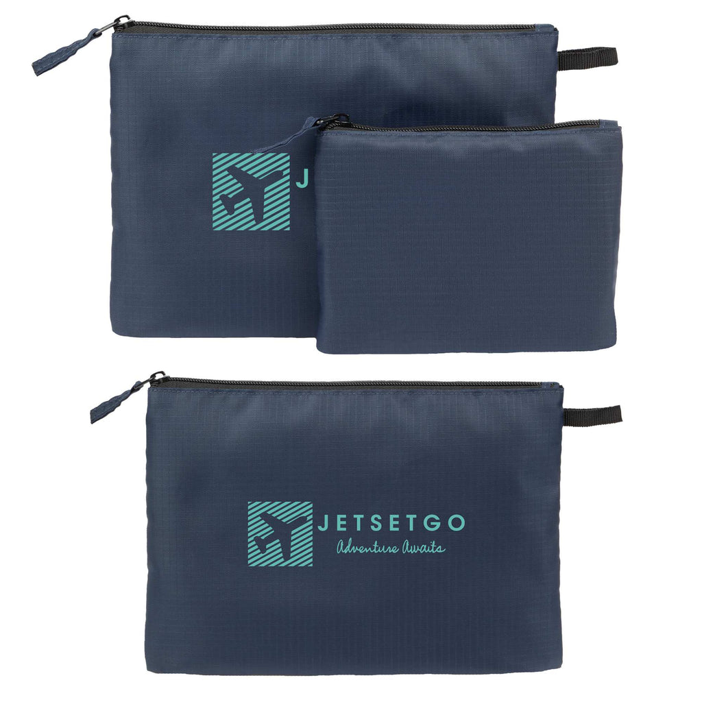Recycled Ripstop Organizer Pouches, Set of 2 - Navy - Set