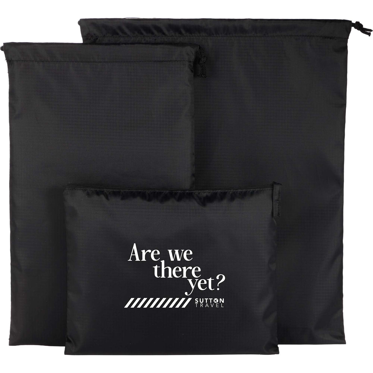Recycled Ripstop Travel Bag Set, 3 in 1 - Black - Group