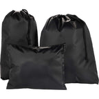 Recycled Ripstop Travel Bag Set, 3 in 1 Embroidery - Black - Group Stuffed