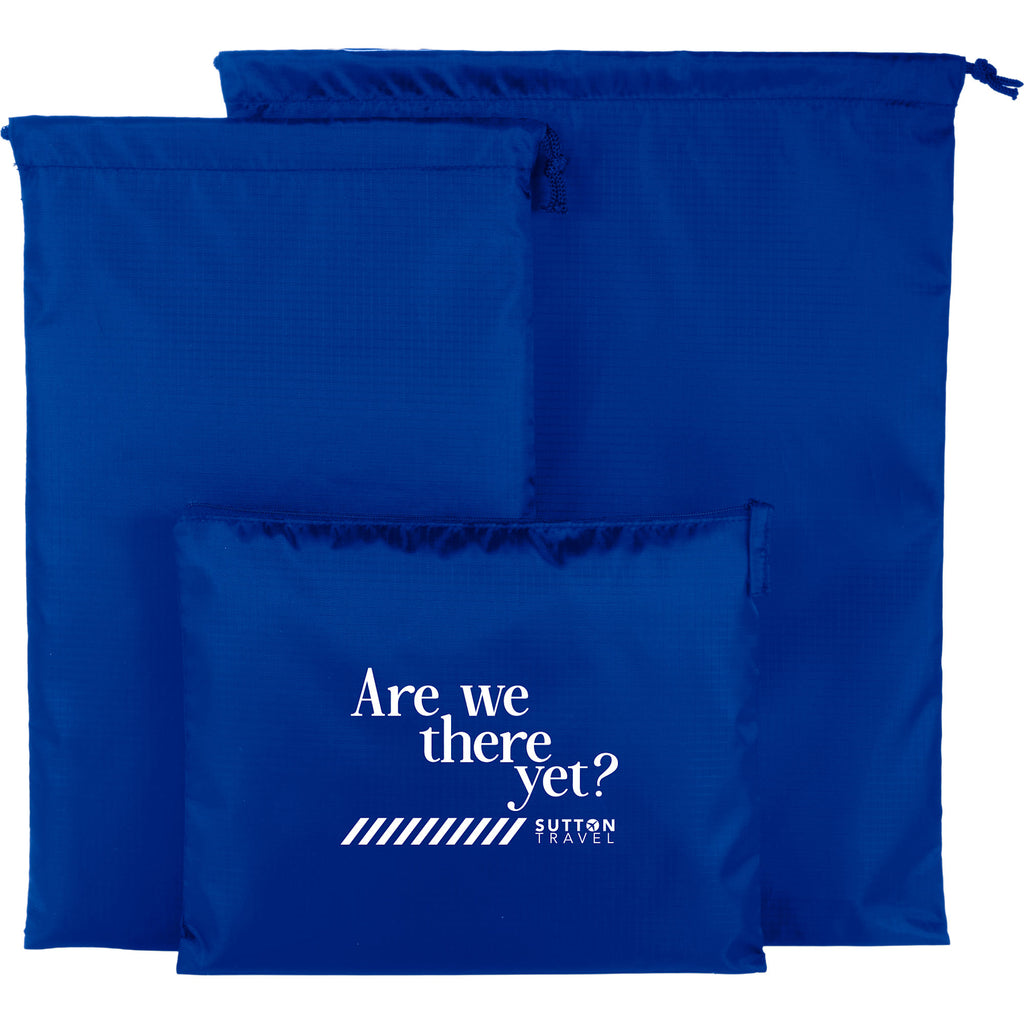 Recycled Ripstop Travel Bag Set, 3 in 1 Transfer - Royal - Group