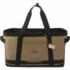 Recycled Ripstop Utility Tote with Four Grab Handles Embroidery - Brown - Front
