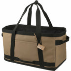 Recycled Ripstop Utility Tote with Four Grab Handles Transfer - Brown - Left Angle 2