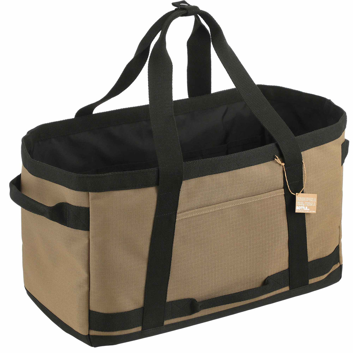 Recycled Ripstop Utility Tote with Four Grab Handles Transfer - Brown - Right Angle 3