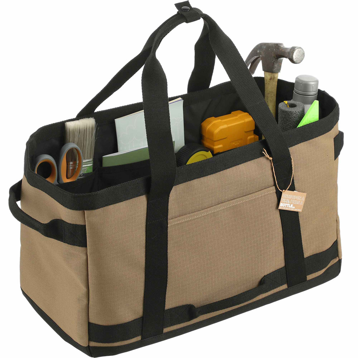 Recycled Ripstop Utility Tote with Four Grab Handles Transfer - Brown - Right Angle 4
