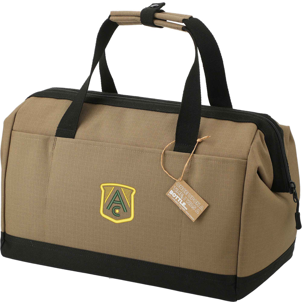 Recycled Ripstop Zippered Tool Tote Embroidery - Brown - Left Angle