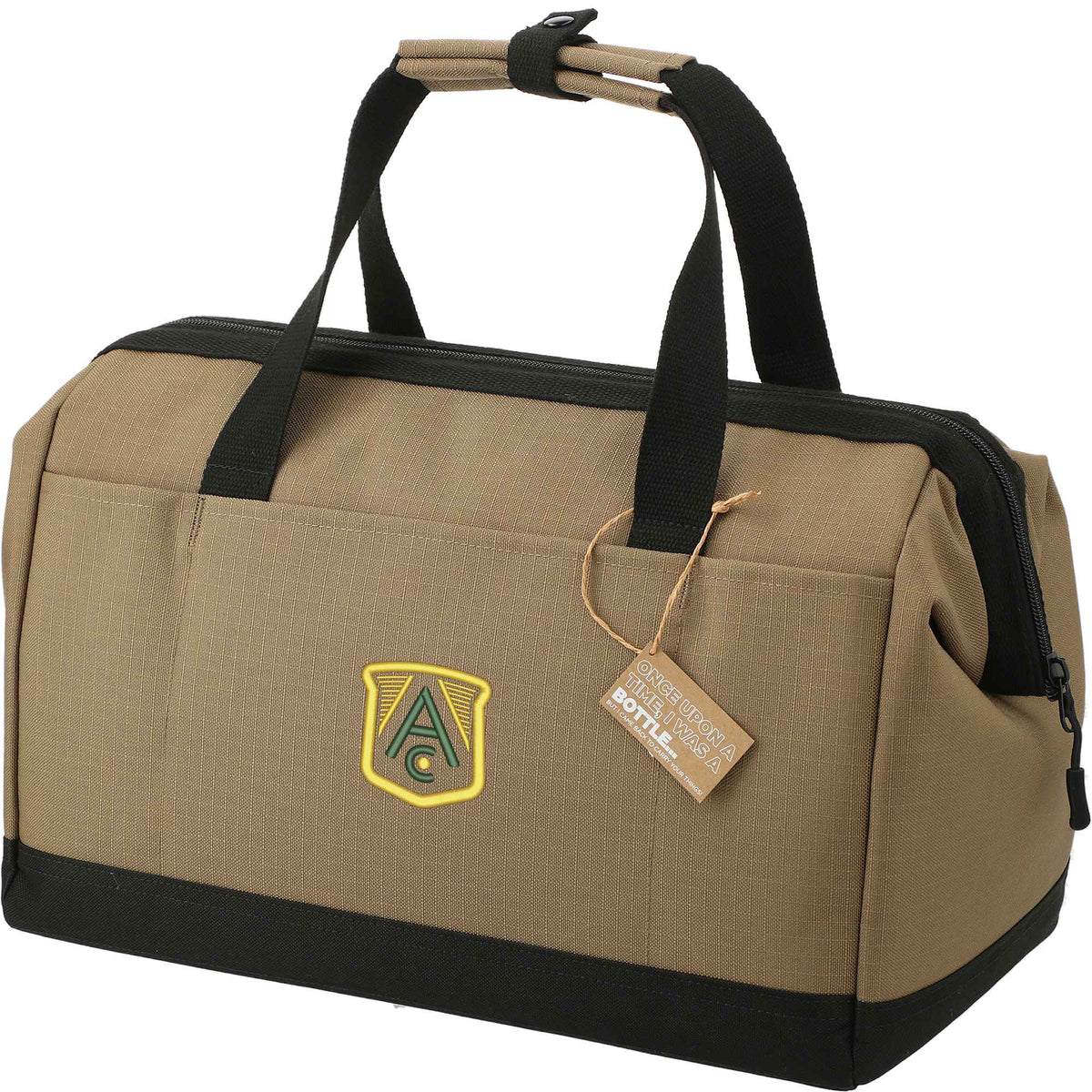 Recycled Ripstop Zippered Tool Tote Embroidery - Brown - Left Angle