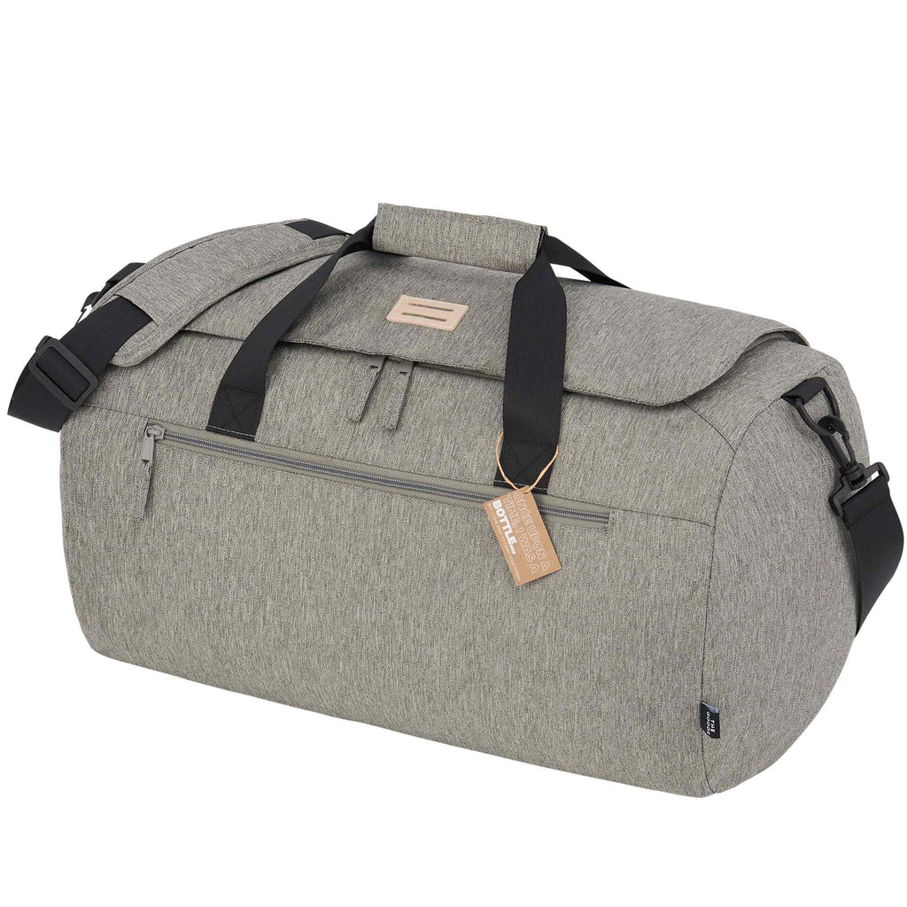 Recycled Roll Duffel Bag with Lash Tab - Gray - Left Angle