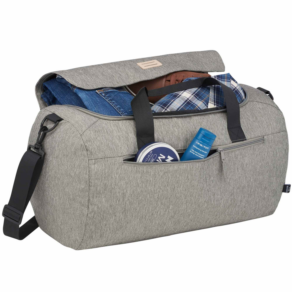 Recycled Roll Duffel Bag with Lash Tab - Gray - Right Angle 3