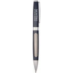 Recycled Stainless Steel Gel Pen with Chrome Accents - Navy - Front