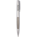 Recycled Stainless Steel Gel Pen with Chrome Accents - Silver - Front