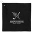 Recycled Terry Golf Towel with Hook, 15 x 15 Inches Transfer - Black - Front
