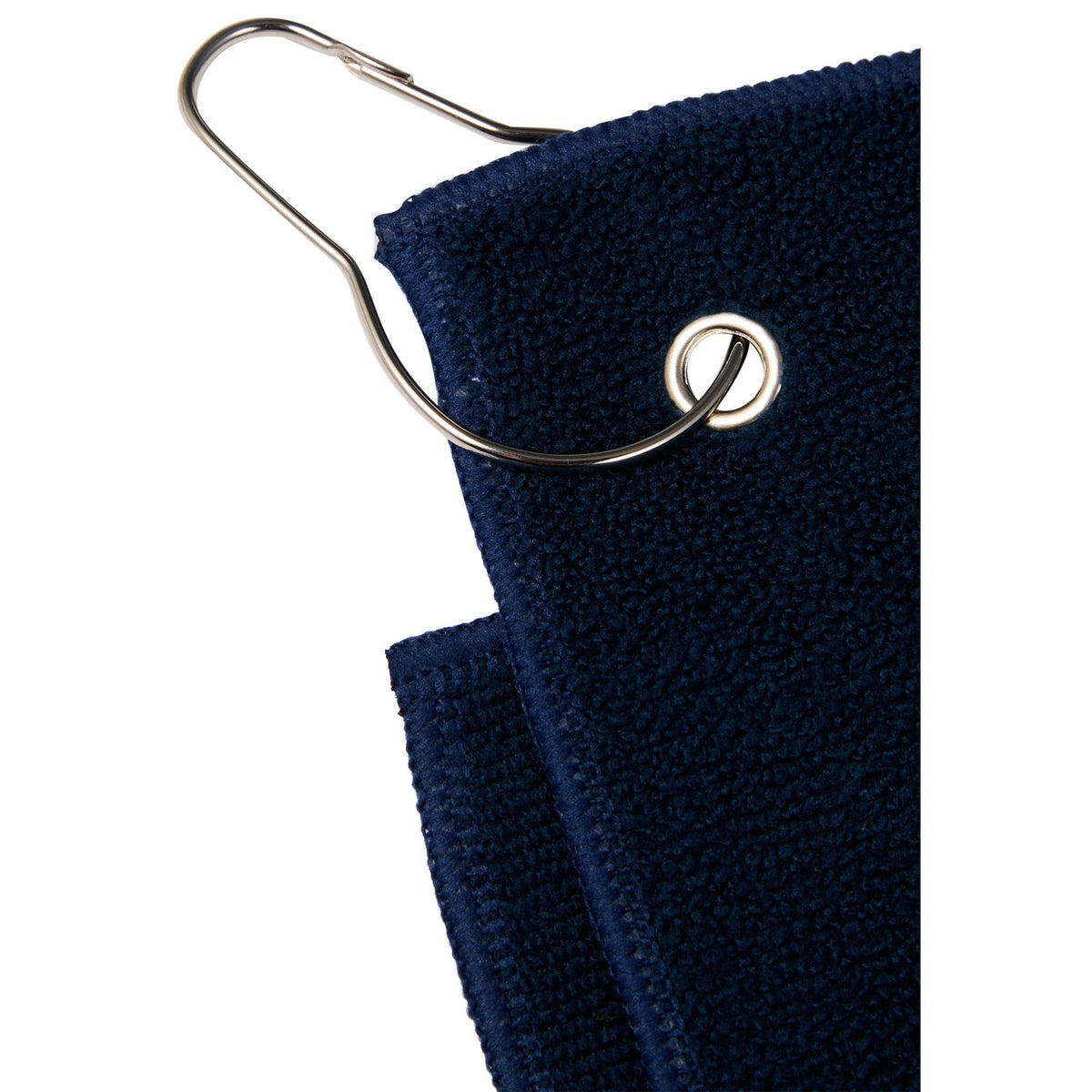 Recycled Terry Golf Towel with Hook, 15 x 15 Inches Transfer - Navy - Detail
