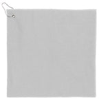 Recycled Terry Golf Towel with Hook, 15 x 15 Inches Transfer - White - Front Back