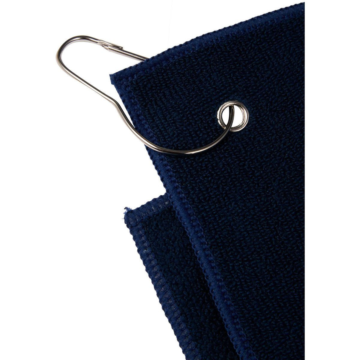 Recycled Terry Golf Towel with Hook, 15 x 18 Inches Embroidery - Navy - Detail