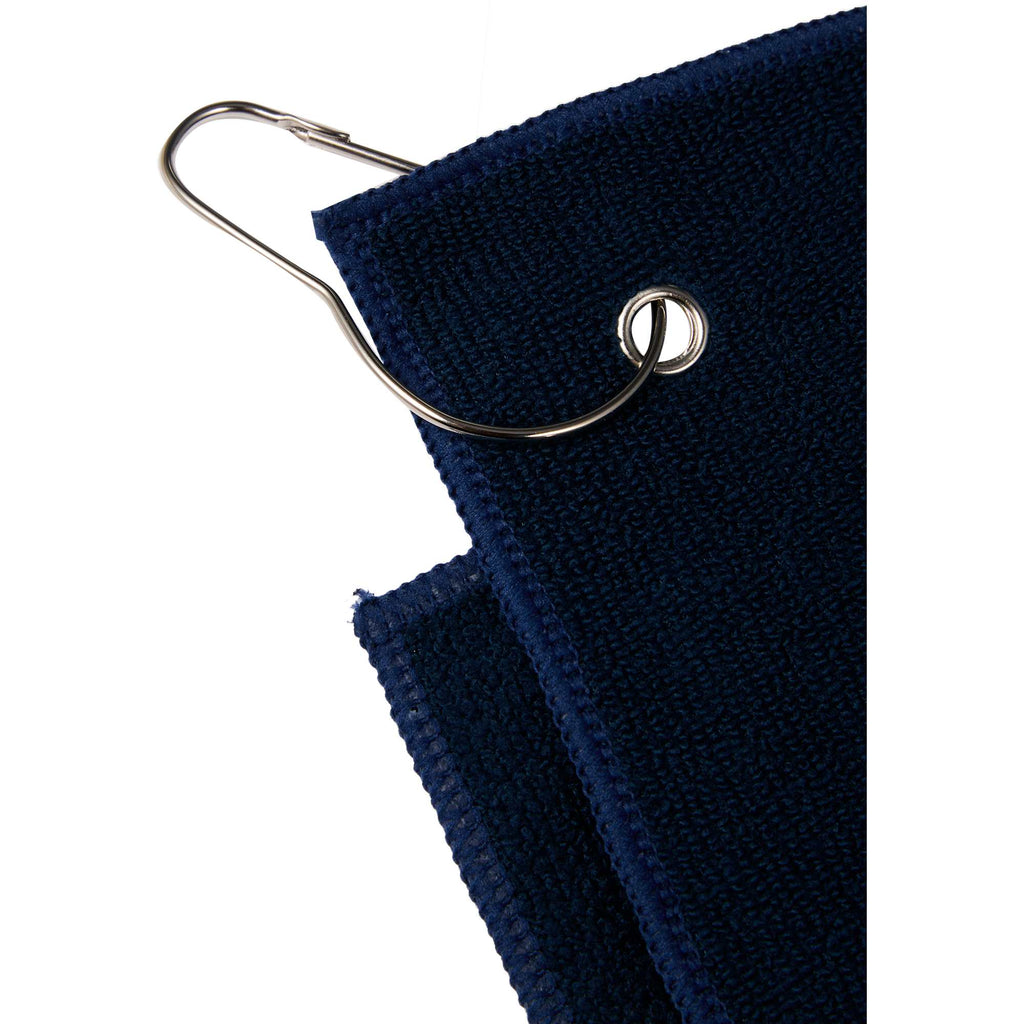 Recycled Terry Golf Towel with Hook, 15 x 18 Inches Transfer - Navy - Detail