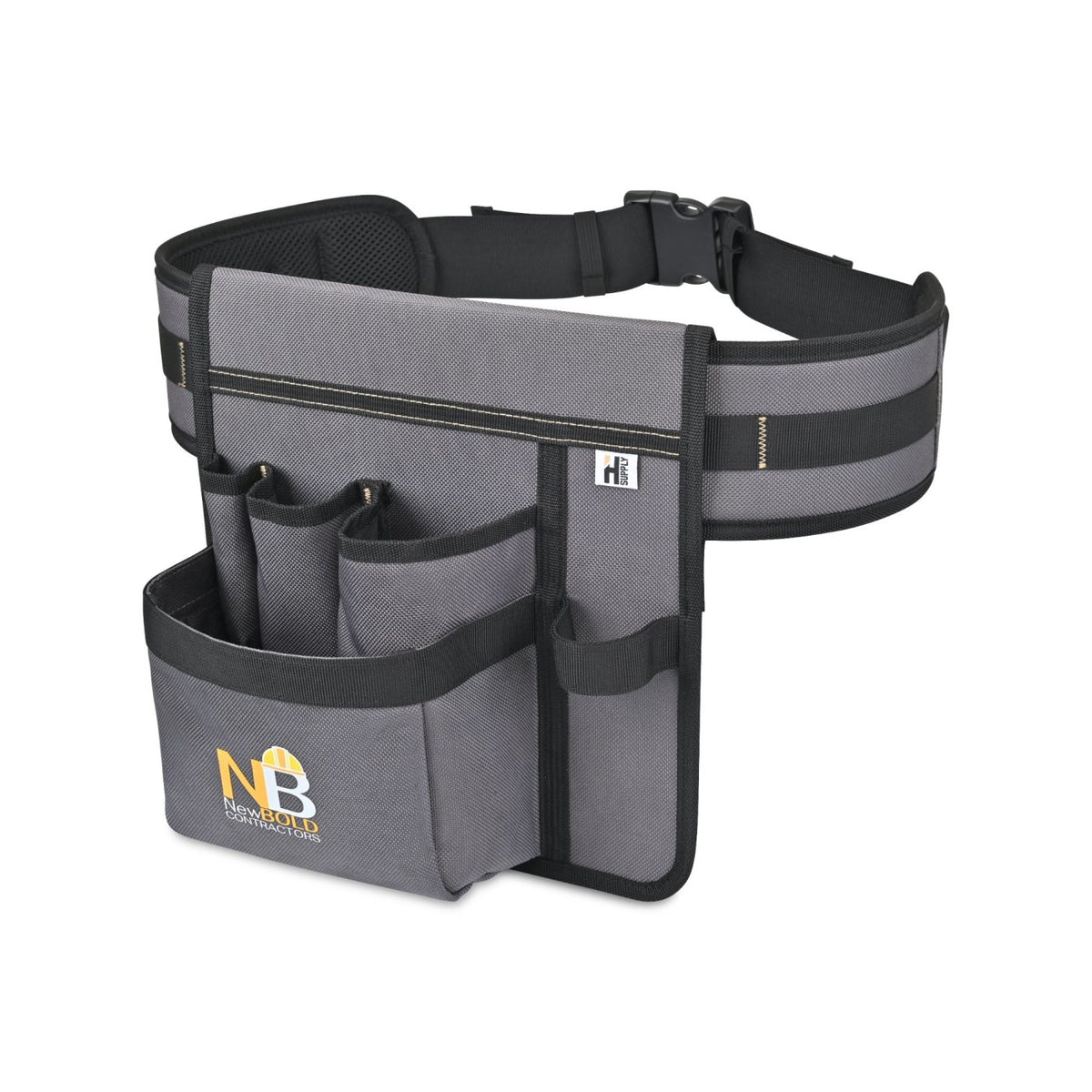 Recycled Tool Belt Pouch with Quick Release Buckle Embroidery - Dark Grey - View 3