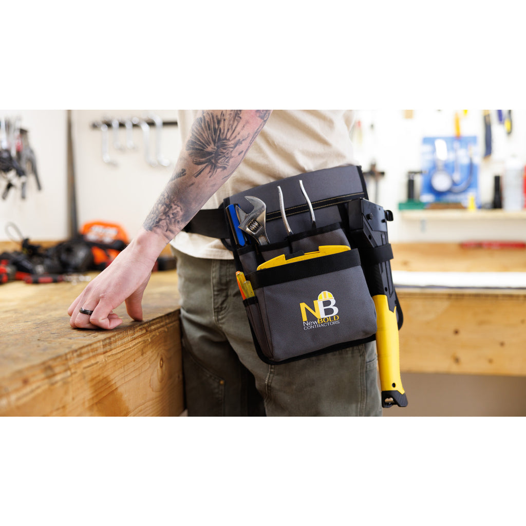 Recycled Tool Belt Pouch with Quick Release Buckle Transfer - Dark Grey - View 5