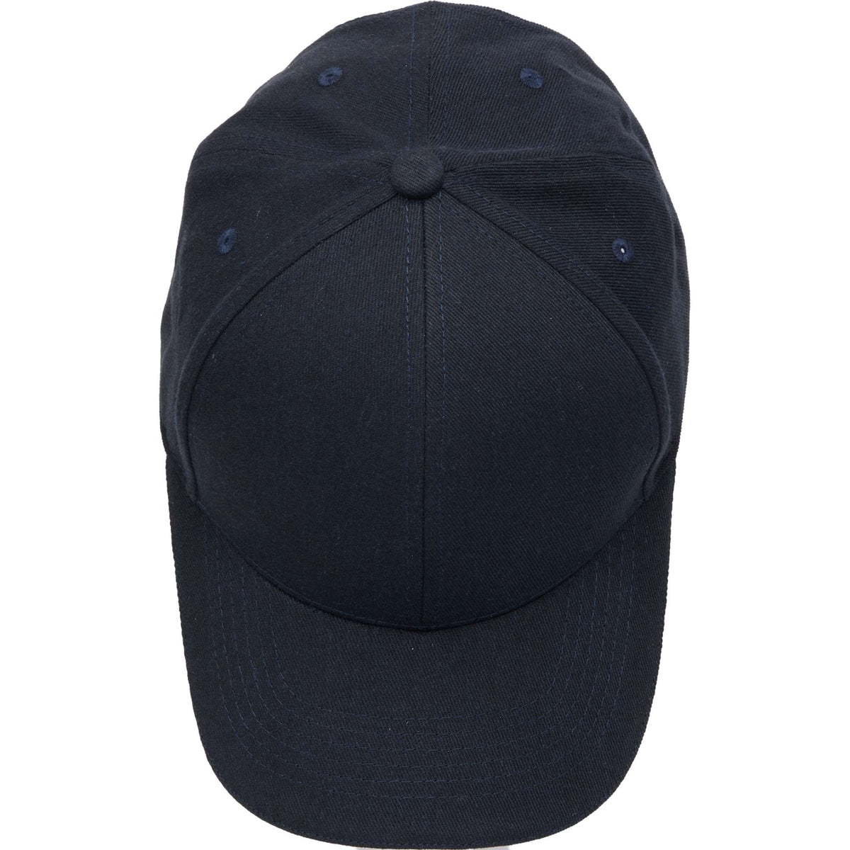 Recycled Twill Ball Cap with Contrast Split Peak Embroidery - Navy/White - Top