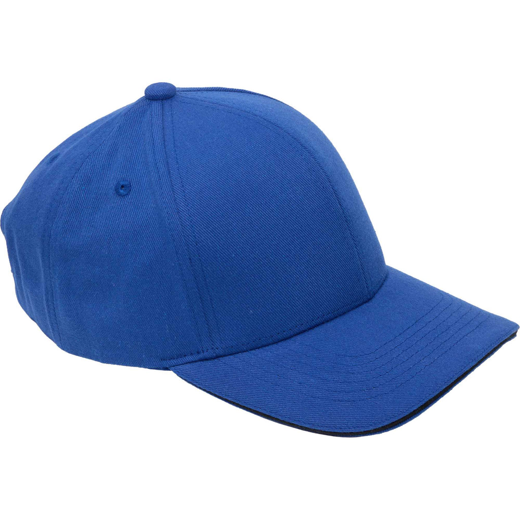 Recycled Twill Ball Cap with Contrast Split Peak Embroidery - New Royal/Black - Right Angle