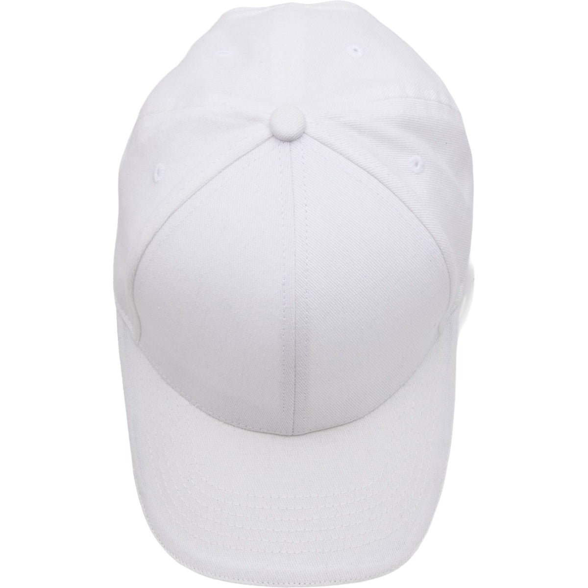 Recycled Twill Ball Cap with Contrast Split Peak Embroidery - White/Black - Top