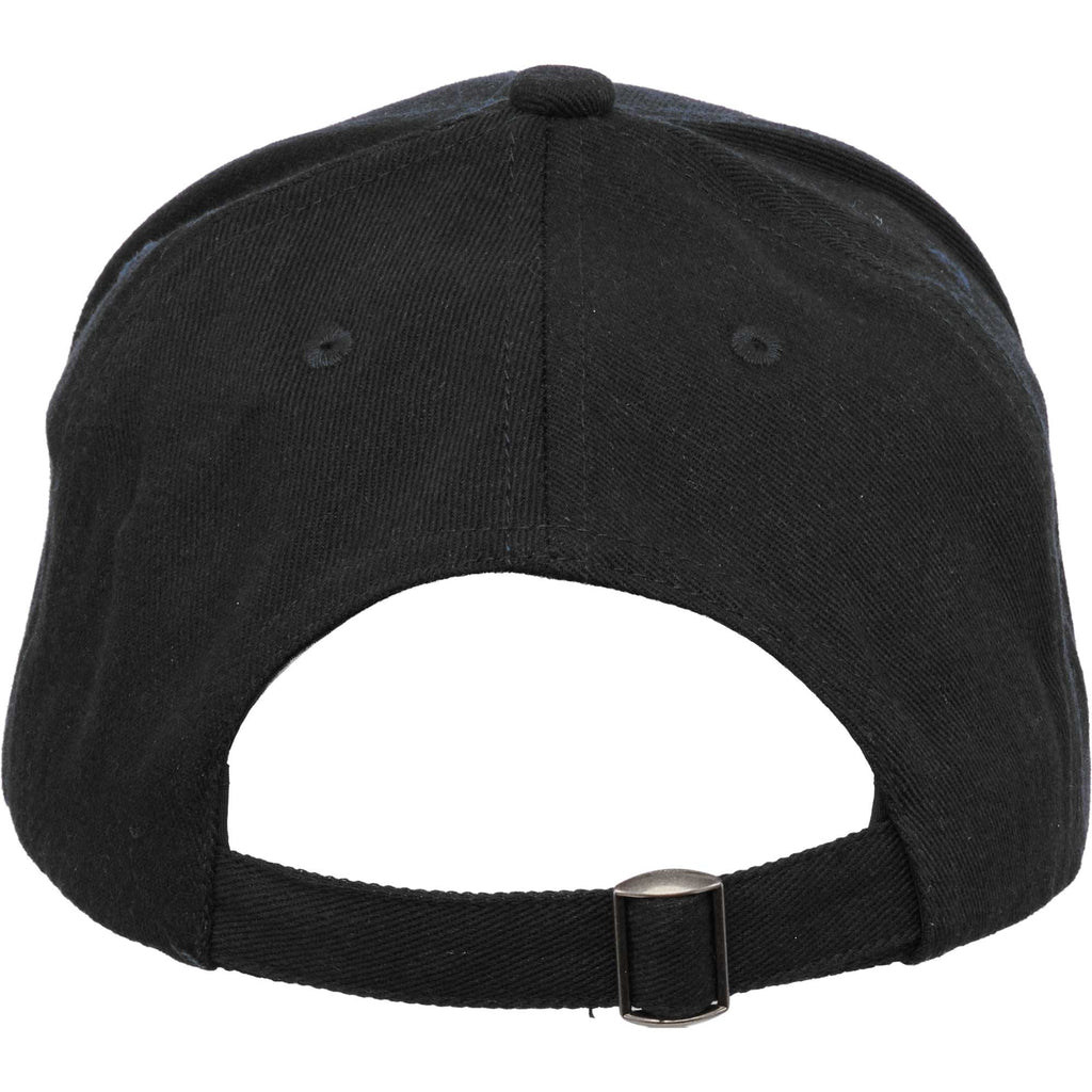 Recycled Twill Ball Cap with Contrast Split Peak Transfer - Black/White - Back
